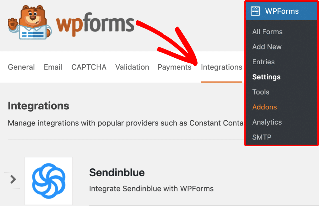 Sendinblue Addon Integration with WPForms